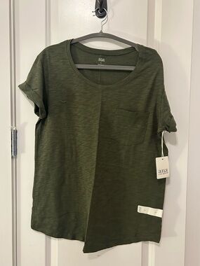 NWT a.n.a Olive Green Pocket Short Sleeve Tee